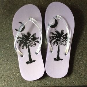 Purple South Carolina flip flops