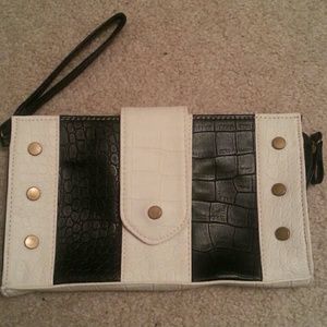 Charming Charlie Black and White Clutch NWOT