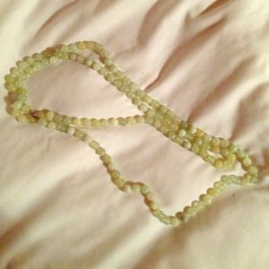 long jade beaded necklace