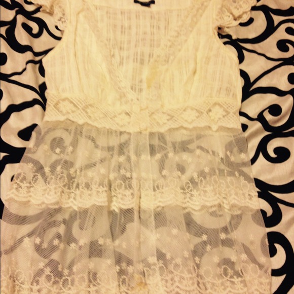 Beige top with lace