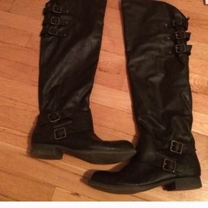 Over the knee black blowfish leather boots 8.5