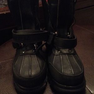 Ralph Lauren Polo Black Leather Boots