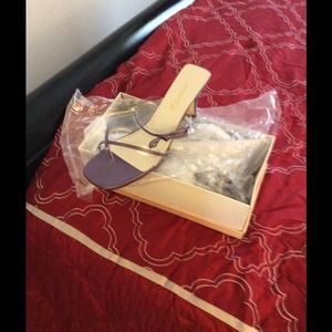 Victoria Lilac dyed strappy sandals.