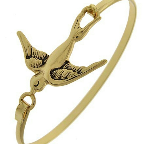 Brand new dainty flying dove antique look bangle
