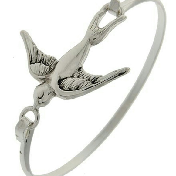 Brand new dainty flying dove antique look bangle