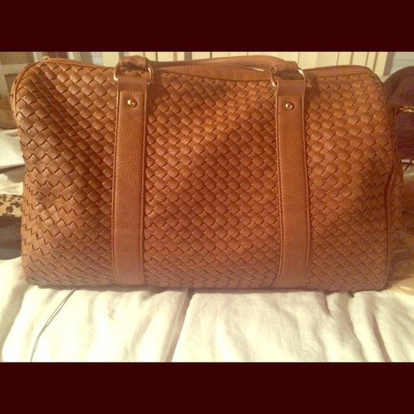 Large Faux Leather Duffle / wedge bundle
