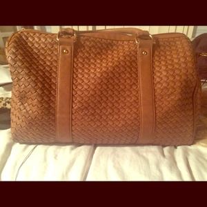 Large Faux Leather Duffle / wedge bundle