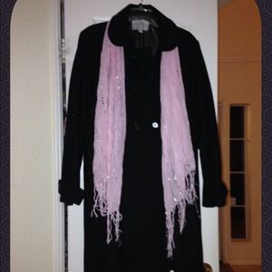 Long, Black Wool Winter Dress Coat
