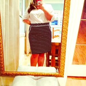 Navy/cream polka dot pencil skirt! 20