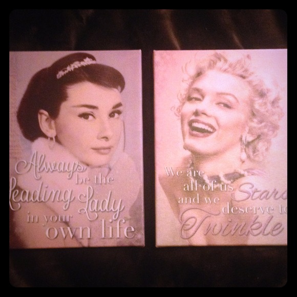 📦SOLD📦 Marilyn Monroe Canvas /Audrey Hepburn - Picture 1 of 4