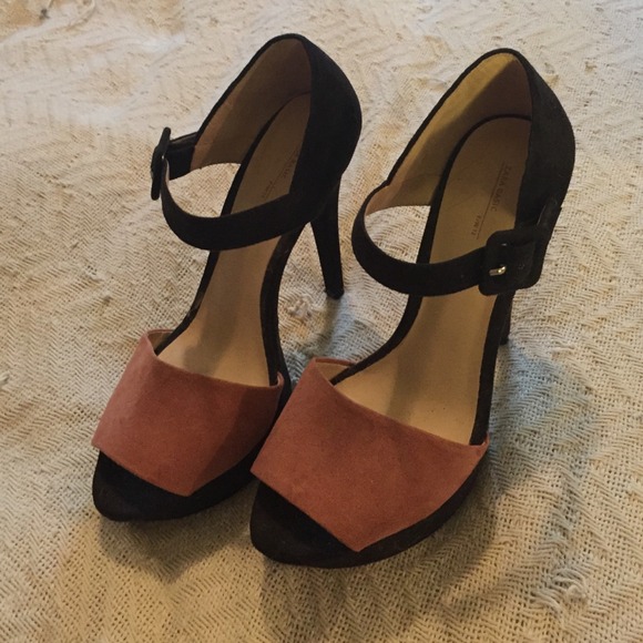 Zara Basic Platform Heels Size 8 Pink & Black