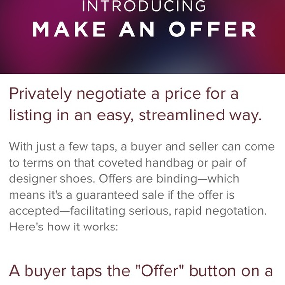 New App To make offers, quick & easy!