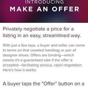 New App To make offers, quick & easy!