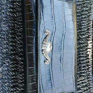 BRIGHTON BLACK TRI FOLD WALLET