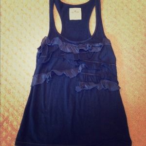 •50% OFF!• Navy ruffled Hollister tank