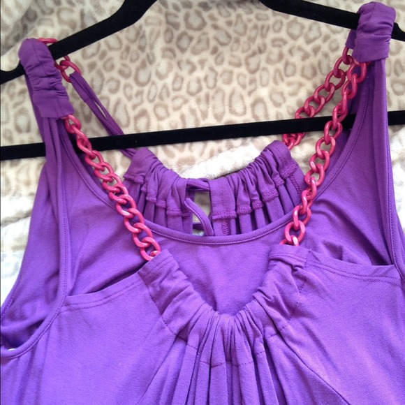 ππHPππMarciano Purple Dress with Pink Chain - Picture 3 of 4