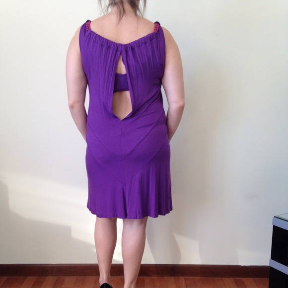 ππHPππMarciano Purple Dress with Pink Chain - Picture 2 of 4