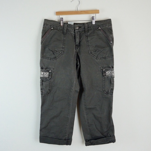 Miss Me Denim - Miss Me Olive Cargo Capri Pants