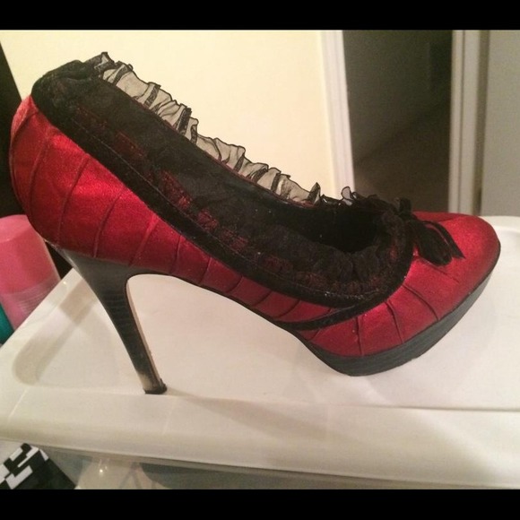 Pleaser Red and Black Pump