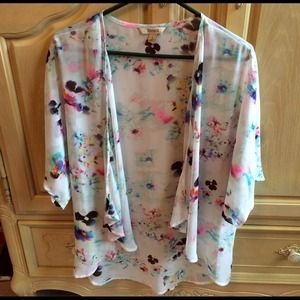 Gorgeous White and Floral Kimono