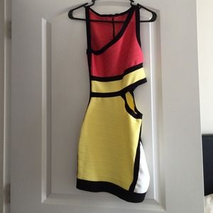 Color block bandage dress