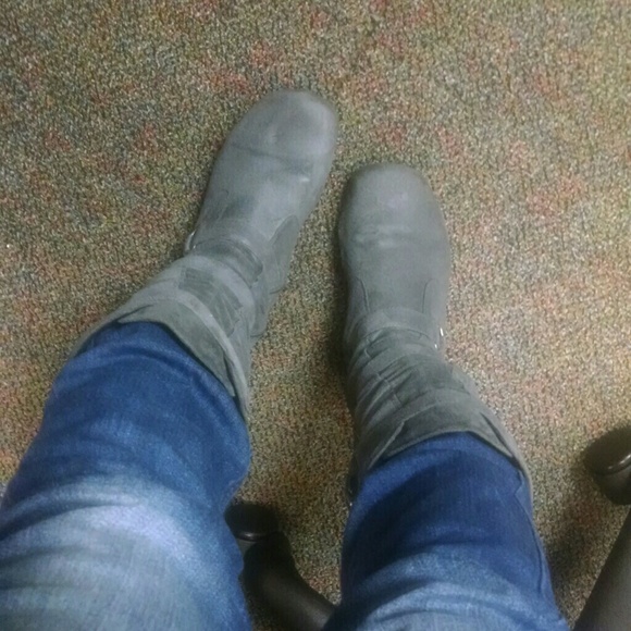 Gray Suede Boots