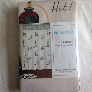 Red carpet shower curtain