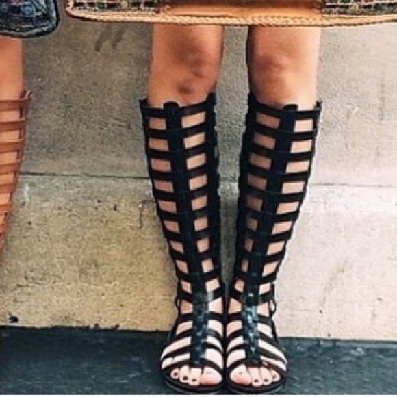 LF MIA Glitterati Black Gladiator Sandals Sz 7 7.5 - Picture 2 of 3