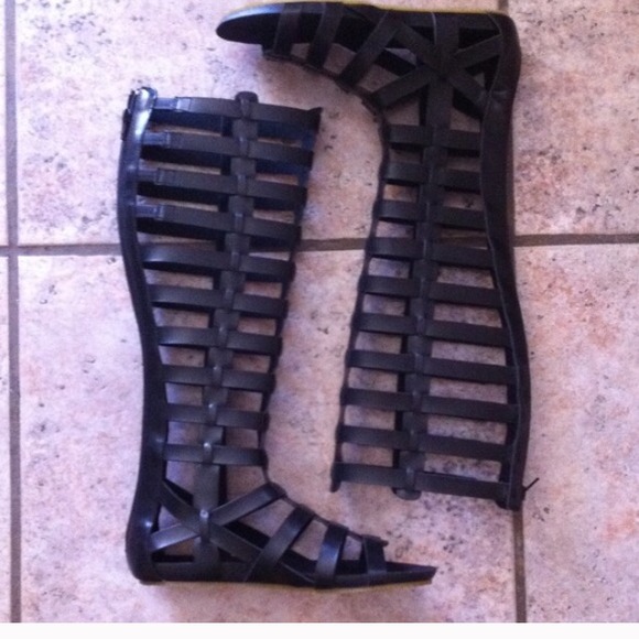 LF MIA Glitterati Black Gladiator Sandals Sz 7 7.5 - Picture 3 of 3