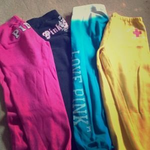 4 Pairs of Victorias Secret Pink Sweatpants