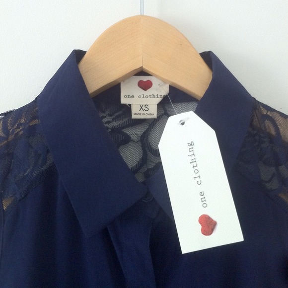 navy collared dress - Picture 2 of 3