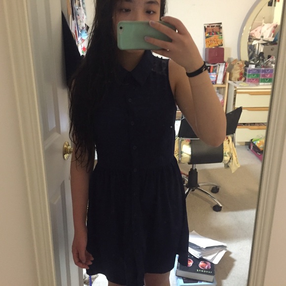 navy collared dress - Picture 3 of 3