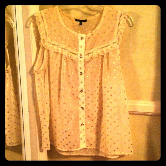 Monteau gold and cream top