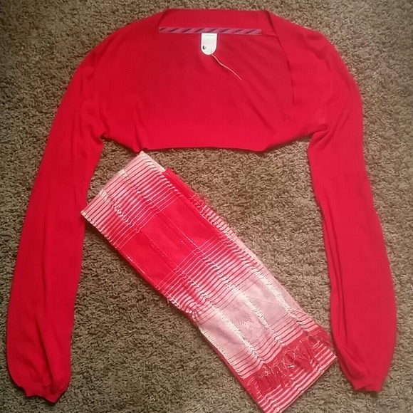 Red bolero shrug