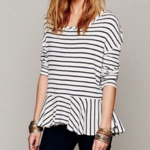 🎉HOST PICK!🎉Free People striped Peplum Sweater
