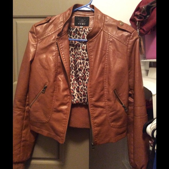 Camel colored leather jacket - Picture 1 of 2
