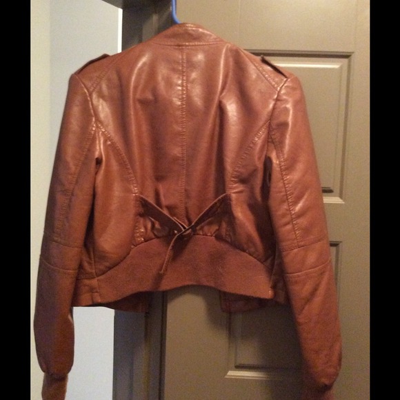 Camel colored leather jacket - Picture 2 of 2
