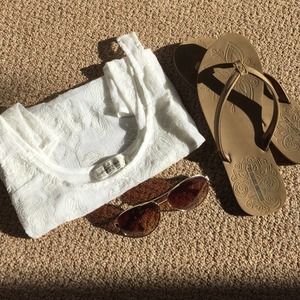 Sparkly white A&F top