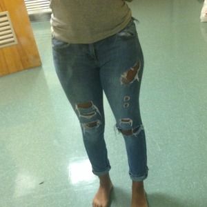 Ripped boyfriend jeans