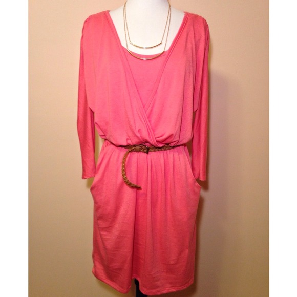 Dresses & Skirts - ❌BUNDLED❌Muted coral Dolman belted dress