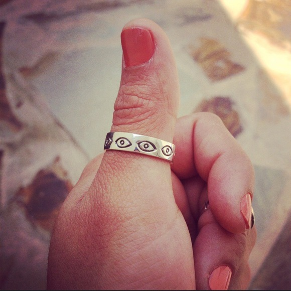 Evil eye ring or nuckle ring