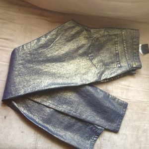 Foil printed jeans