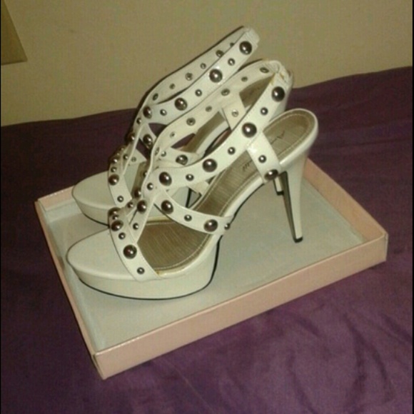 White Studded Heels