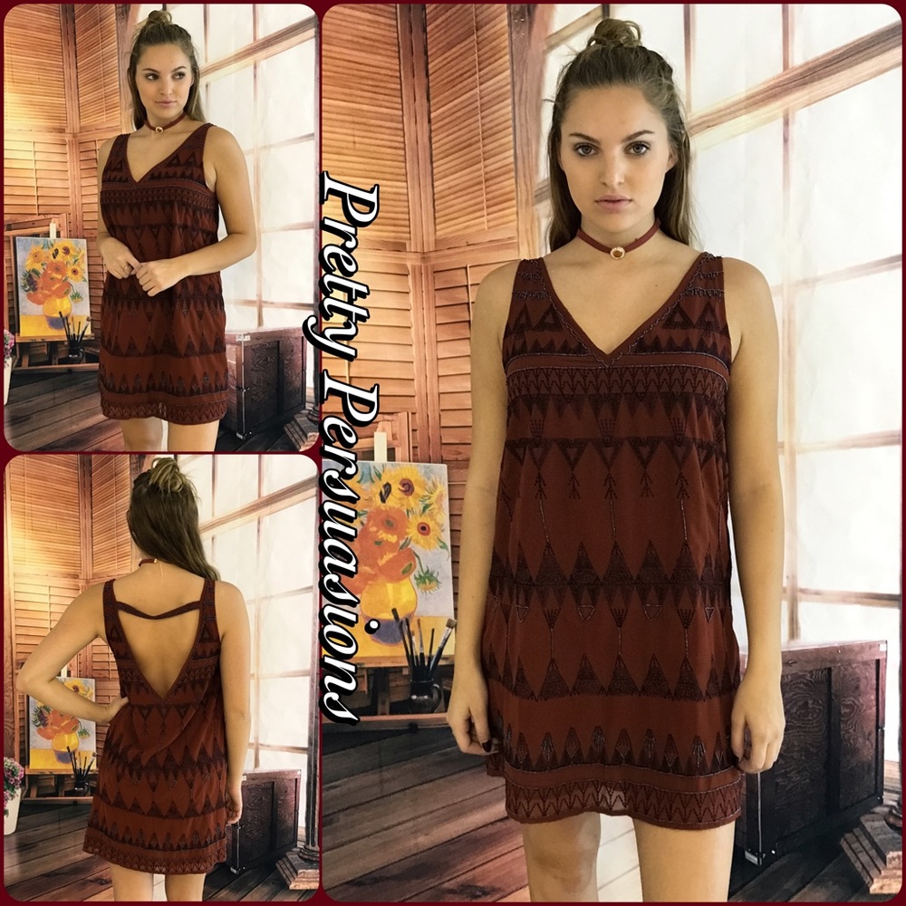 NWT Free People Beaded Boho Mini Shift Dress - Picture 8 of 14