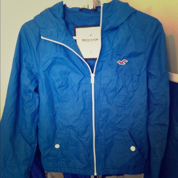 Blue Hollister Rain Jacket