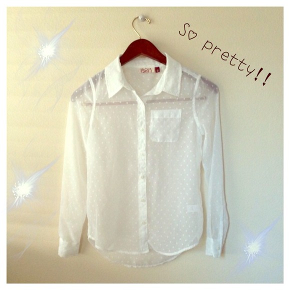 Tops - White romantic sheer long sleeve