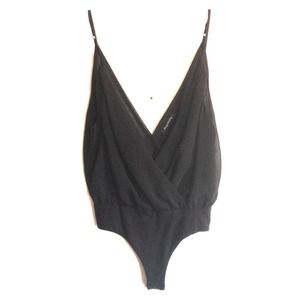 Black Chiffon Bodysuit
