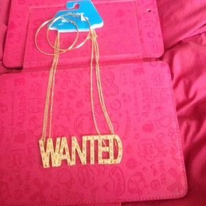 Wanted Neckalce and hoop earrings