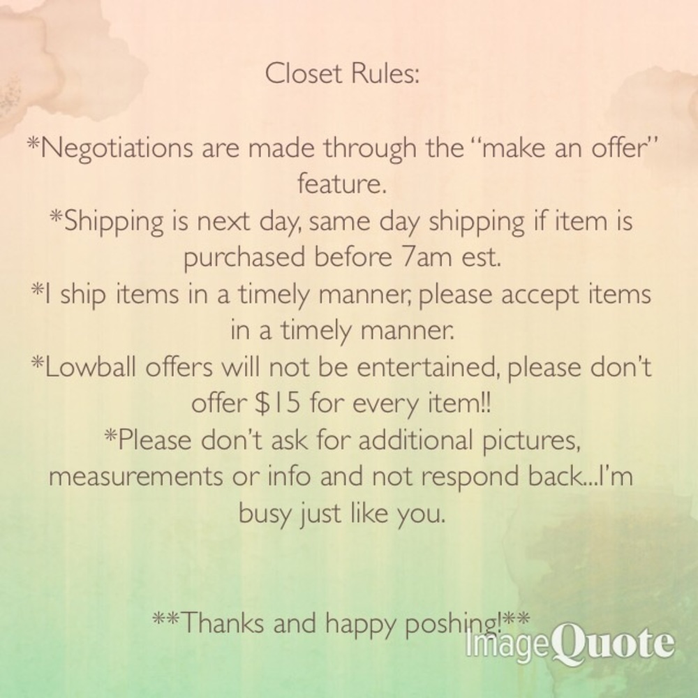 CLOSET RULES!!