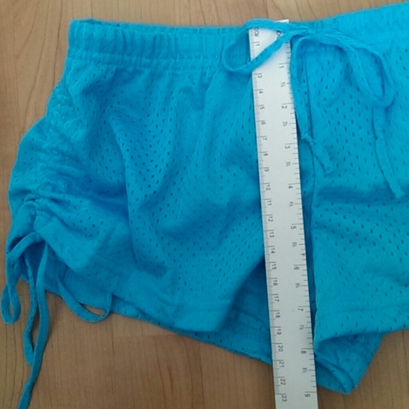 NWT Perforated Aqua Short-Shorts - Picture 2 of 4